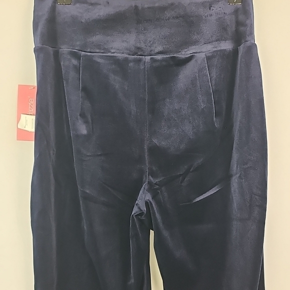 NEW Shoedazzle Women's Velvet Pants Navy Blue side zipper Sz M NWT - Picture 7 of 8